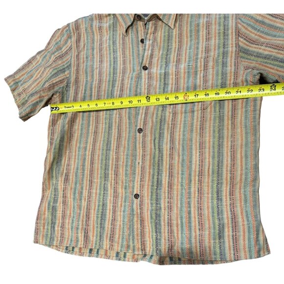 Territory Ahead Men's XL Cotton Button Front Shirt Tan Aqua Short Sleeve |R1 - Picture 5 of 5